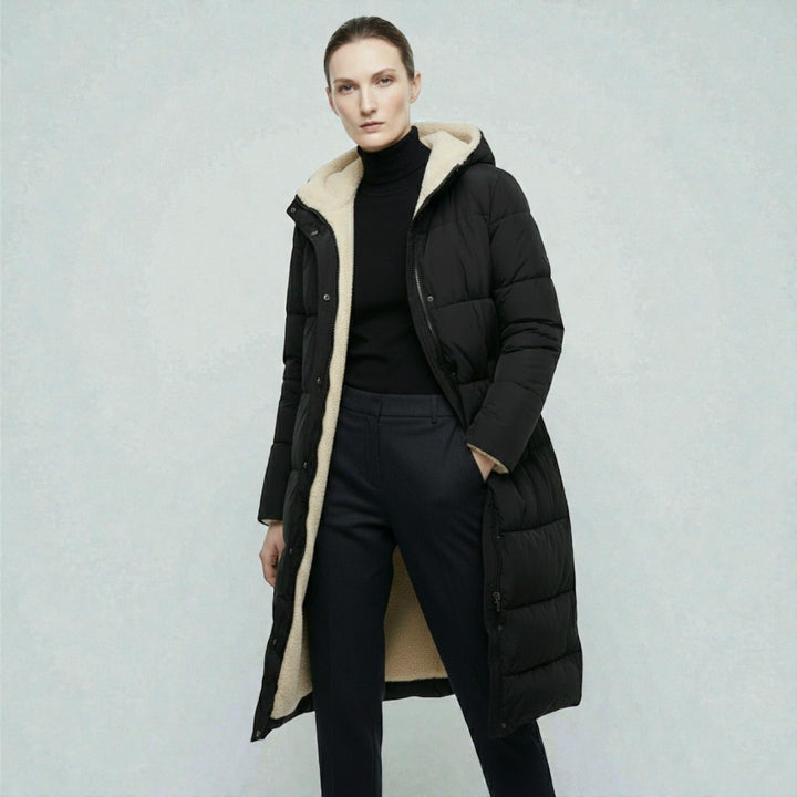 Freya | Hooded Longline Reversible Puffer Coat