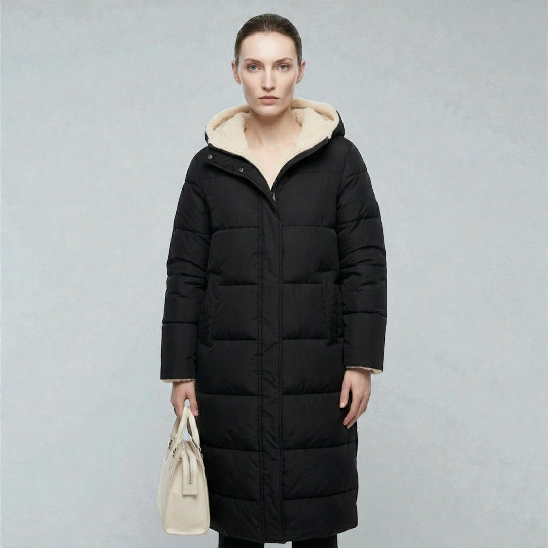 Freya | Hooded Longline Reversible Puffer Coat