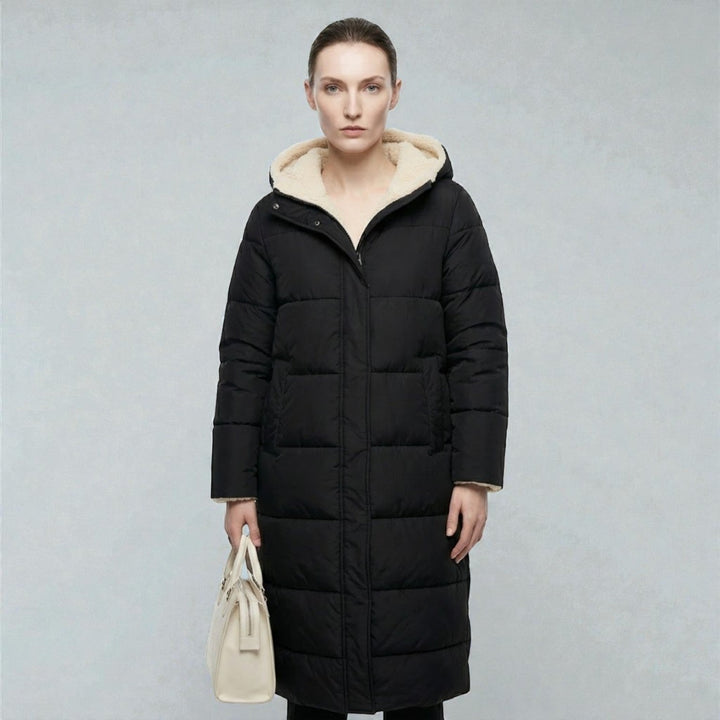 Freya | Hooded Longline Reversible Puffer Coat