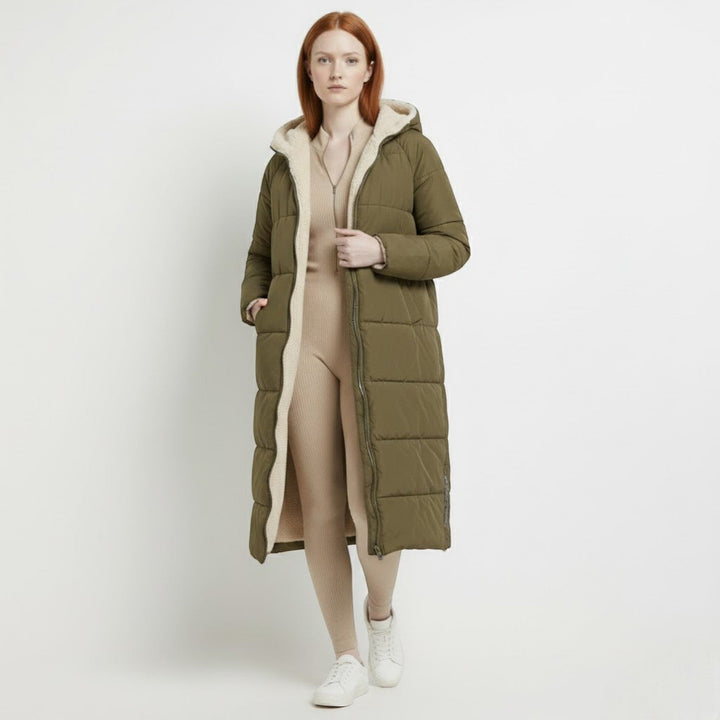 Freya | Hooded Longline Reversible Puffer Coat