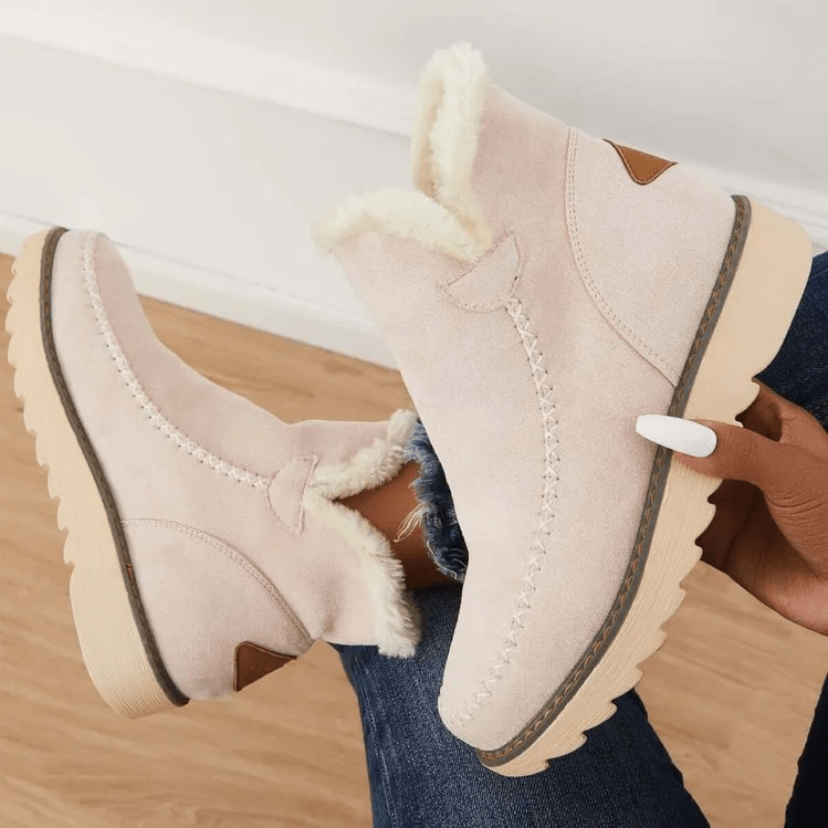 Haley | Faux Fur Lined Platform Ankle Boots