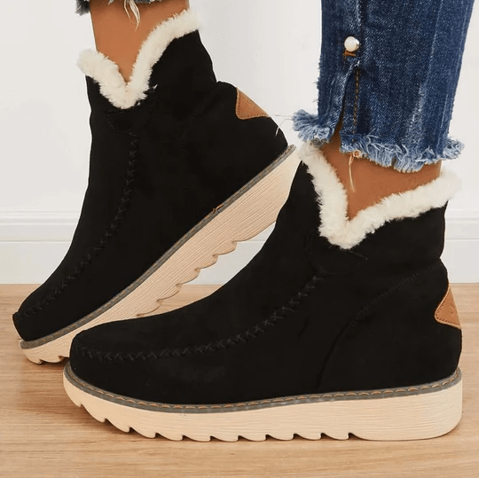 Haley | Faux Fur Lined Platform Ankle Boots