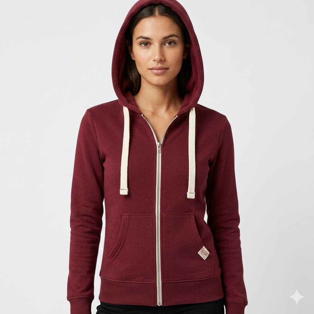 Hannah | Drawstring Hooded Zip-Up Sweatshirt