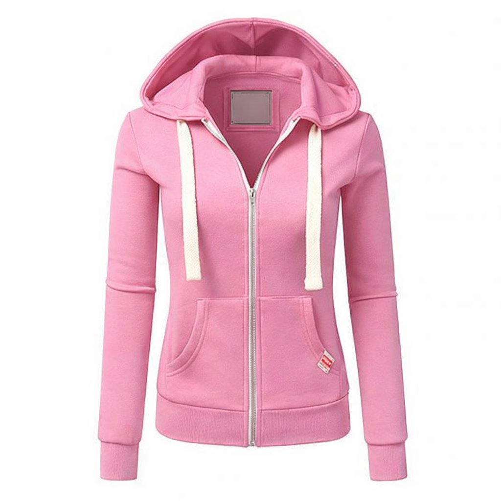 Hannah | Drawstring Hooded Zip-Up Sweatshirt