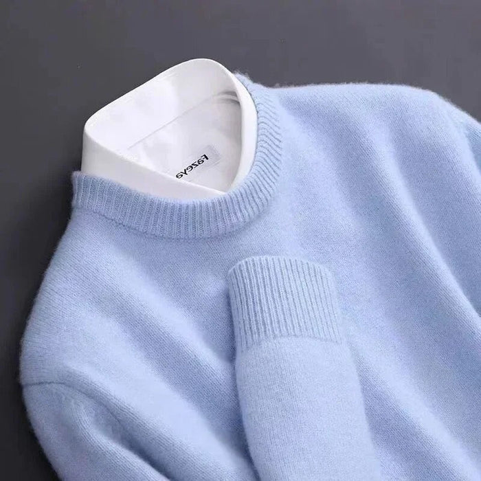 Harvey | Crew Neck Ribbed Trim Knit Jumper
