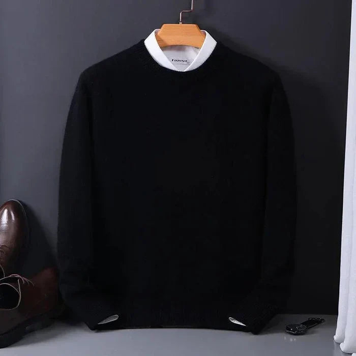 Harvey | Crew Neck Ribbed Trim Knit Jumper