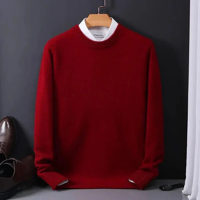 Harvey | Crew Neck Ribbed Trim Knit Jumper