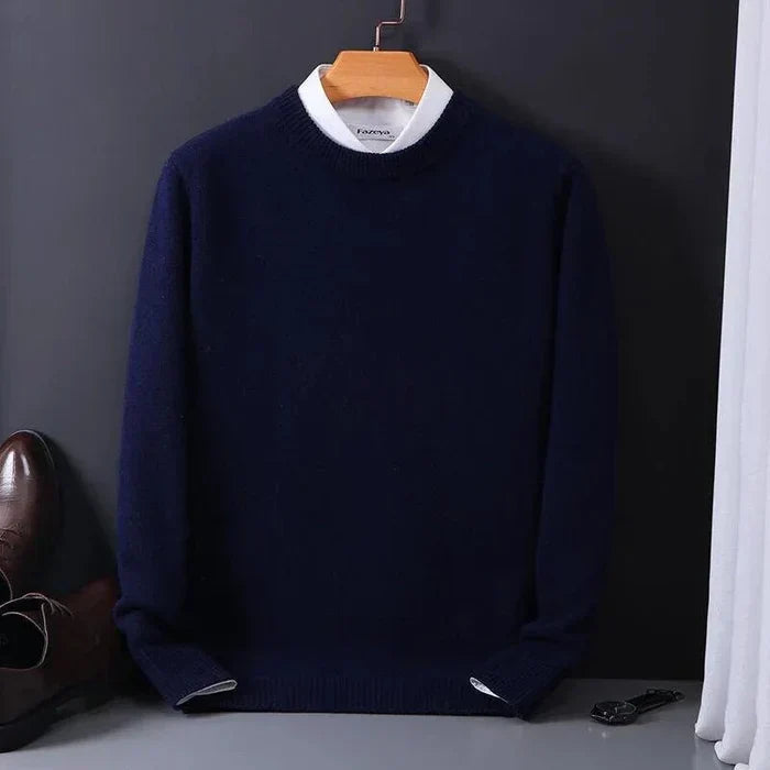Harvey | Crew Neck Ribbed Trim Knit Jumper