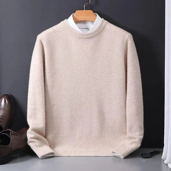 Harvey | Crew Neck Ribbed Trim Knit Jumper