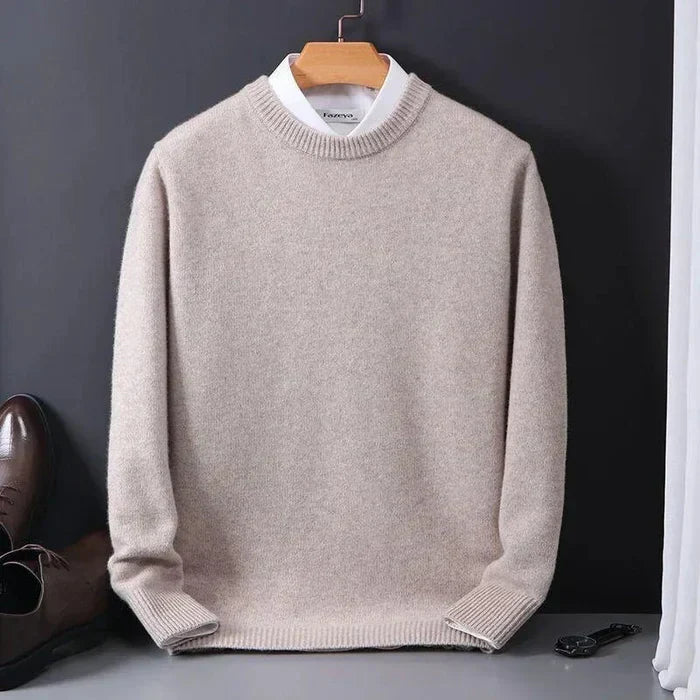 Harvey | Crew Neck Ribbed Trim Knit Jumper