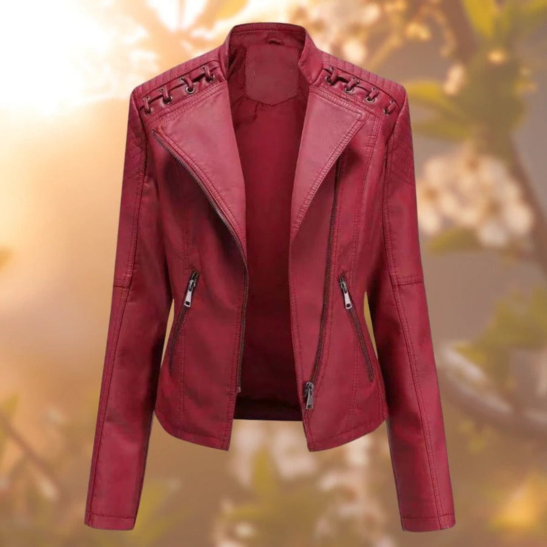Heather | Faux Leather Biker Jacket