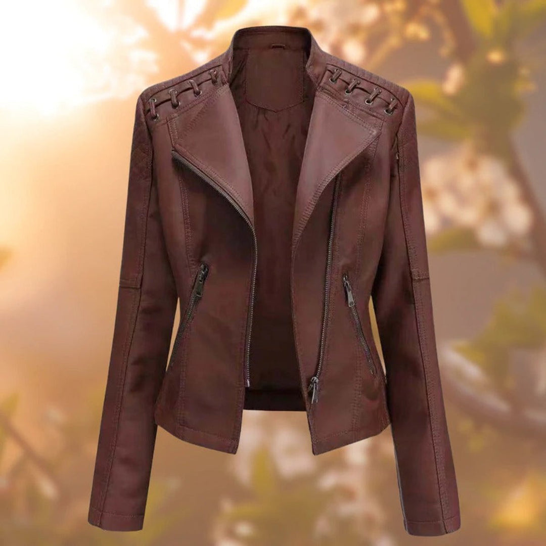 Heather | Faux Leather Biker Jacket