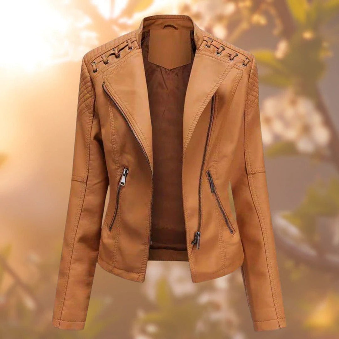 Heather | Faux Leather Biker Jacket