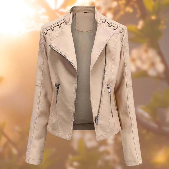 Heather | Faux Leather Biker Jacket