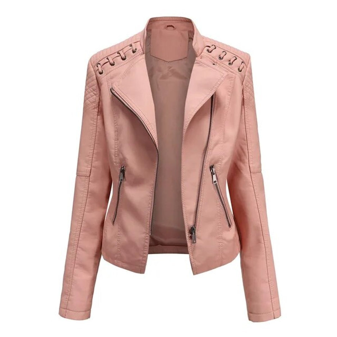 Heather | Faux Leather Biker Jacket