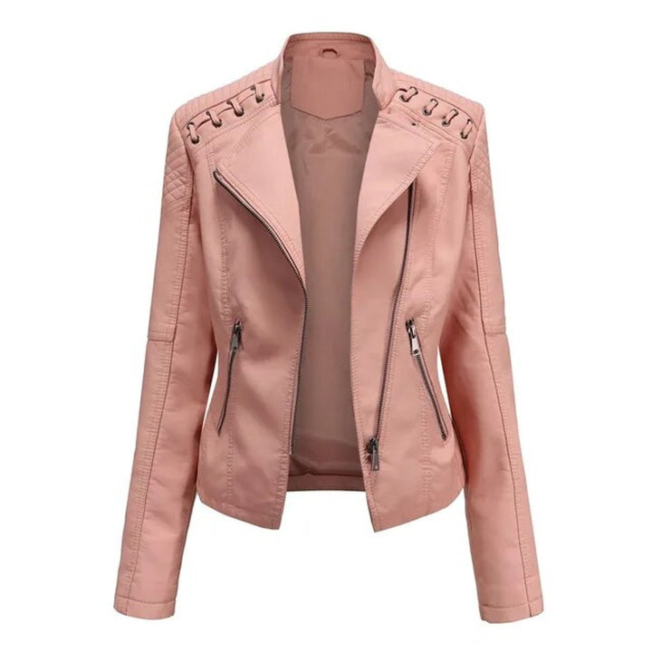 Heather | Faux Leather Biker Jacket