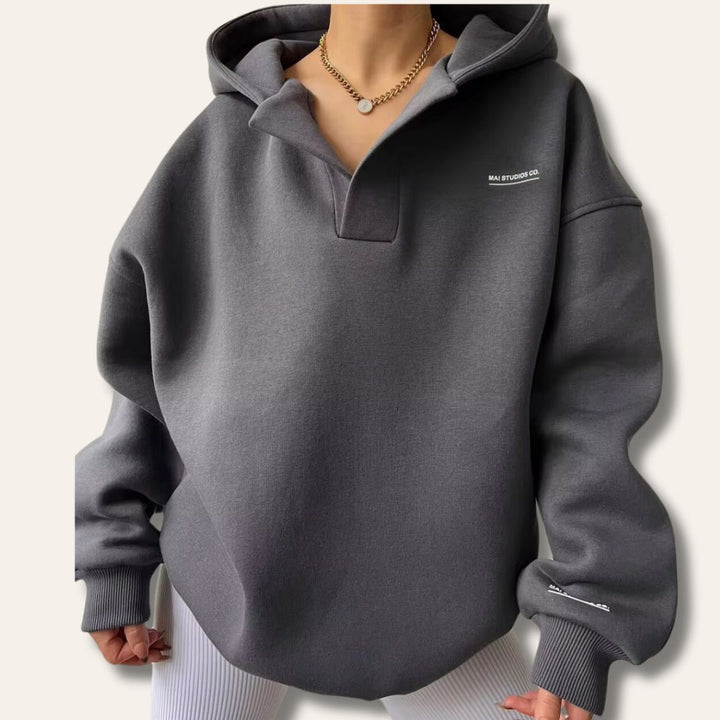 Ivy | Notch Neck Oversized Hoodie