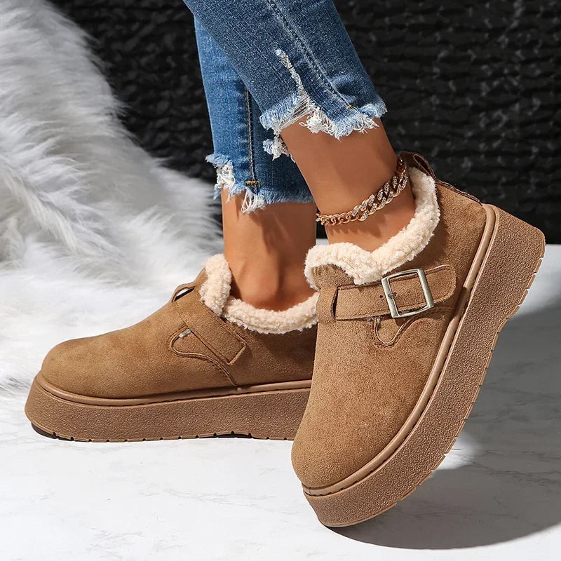 Jacqueline | Faux Shearling Trim Platform Ankle Boot