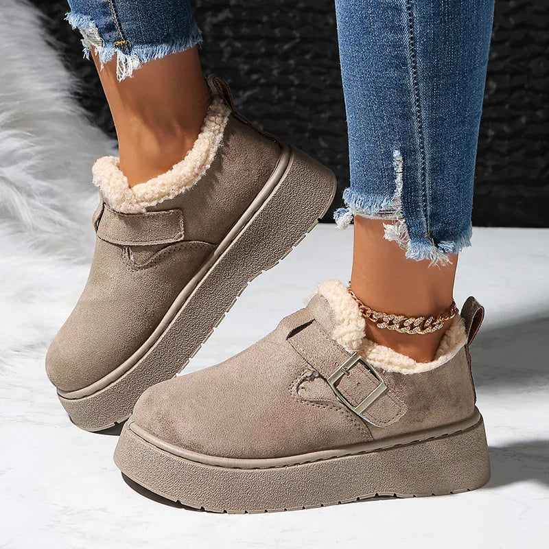 Jacqueline | Faux Shearling Trim Platform Ankle Boot