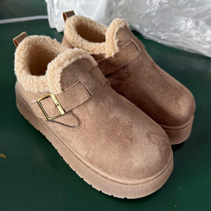 Jacqueline | Faux Shearling Trim Platform Ankle Boot