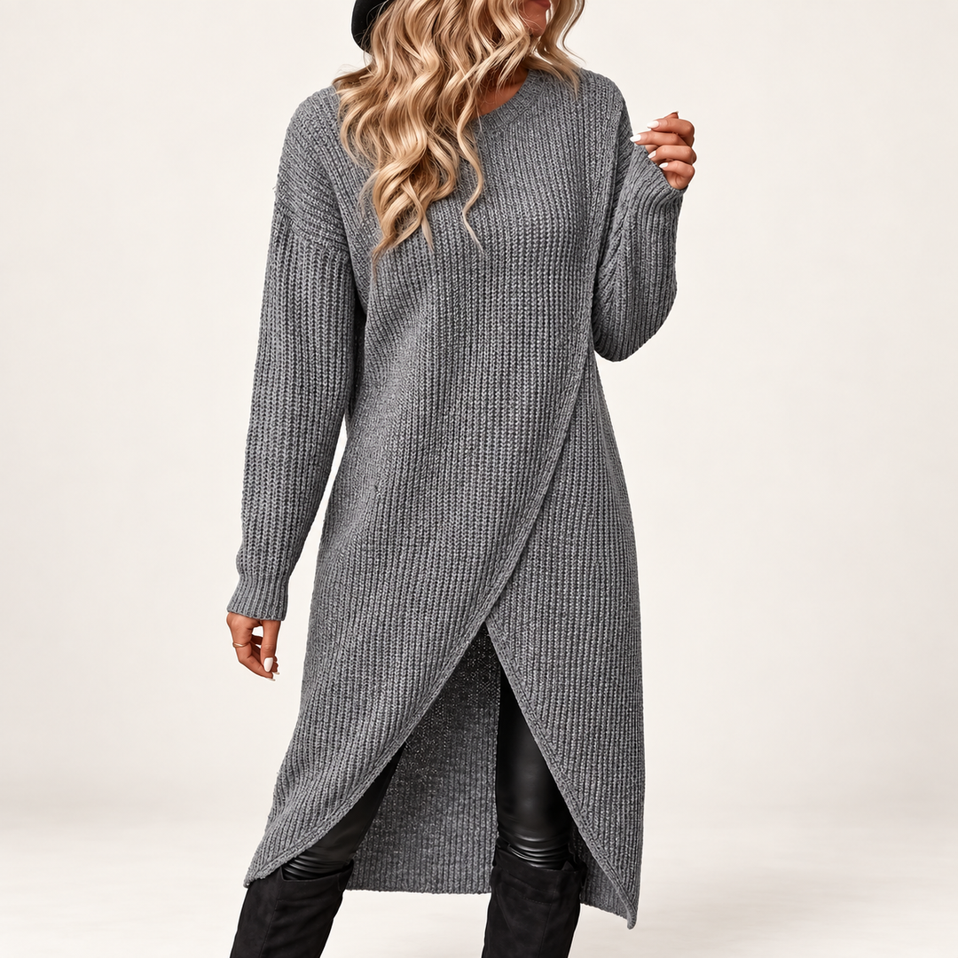 Jessica | Ribbed Knit Tulip Hem Jumper Dress