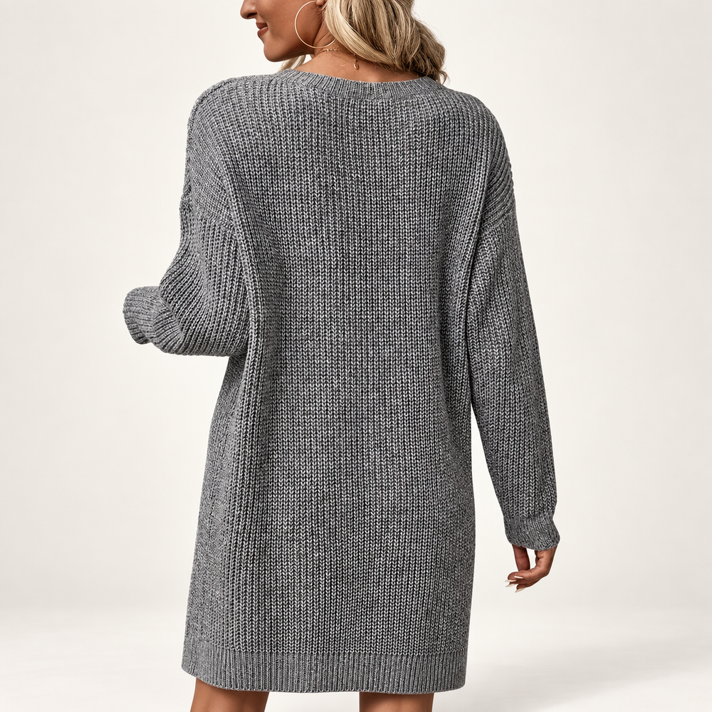 Jessica | Ribbed Knit Tulip Hem Jumper Dress