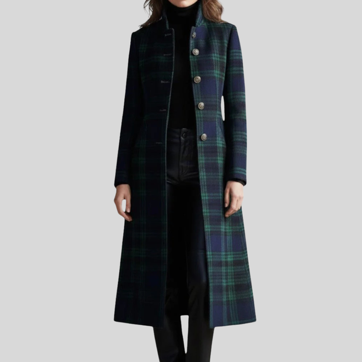 Joy | Tartan Check Longline Tailored Coat