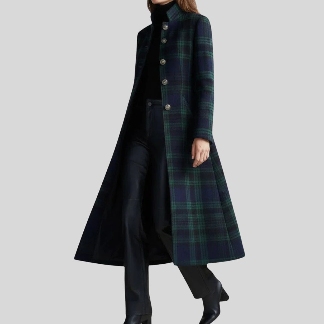 Joy | Tartan Check Longline Tailored Coat