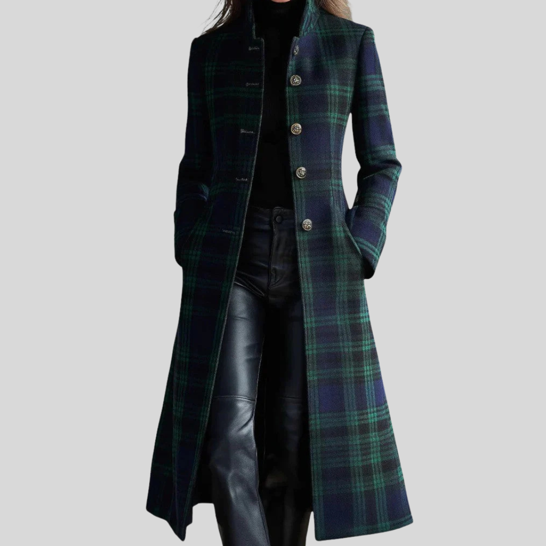 Joy | Tartan Check Longline Tailored Coat
