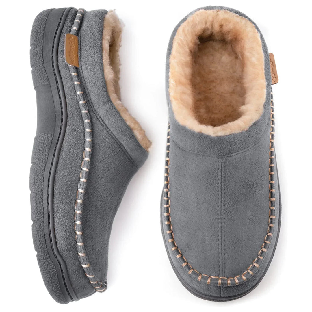 Kieran | Faux Suede Fleece Lined Clog Slippers