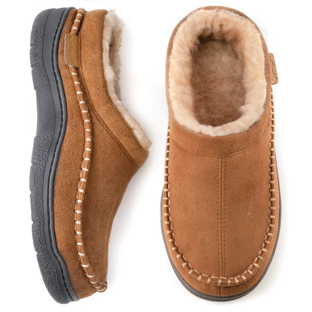 Kieran | Faux Suede Fleece Lined Clog Slippers