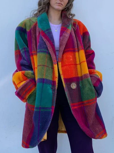 Kimberly | Oversized Plaid Longline Coat