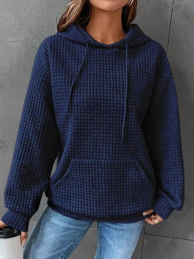 Kirsten | Quilted Drawstring Hooded Sweatshirt