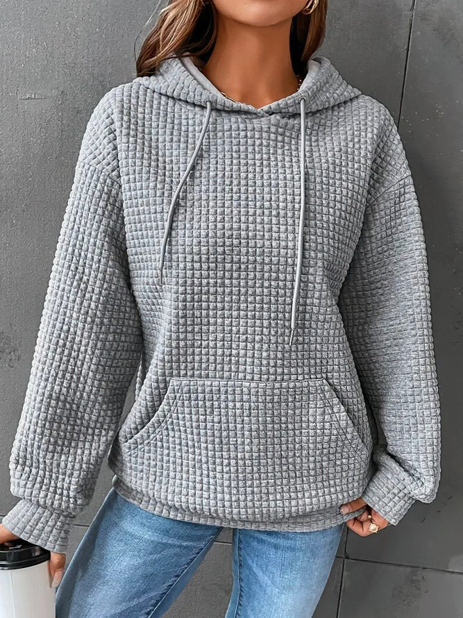 Kirsten | Quilted Drawstring Hooded Sweatshirt