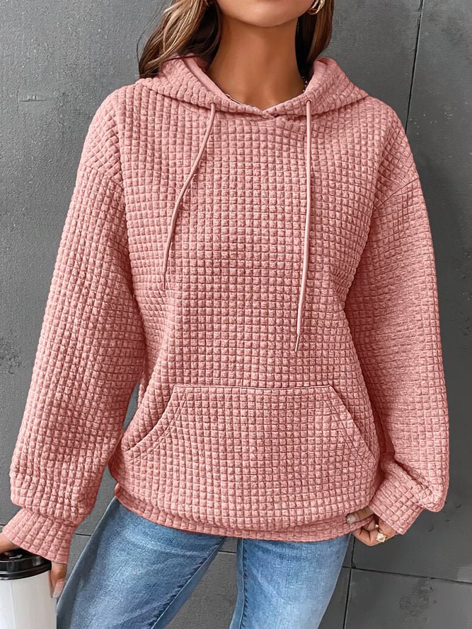 Kirsten | Quilted Drawstring Hooded Sweatshirt