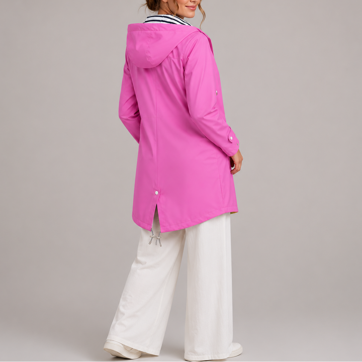 Kirsty | Hooded Striped-Lined Rain Jacket