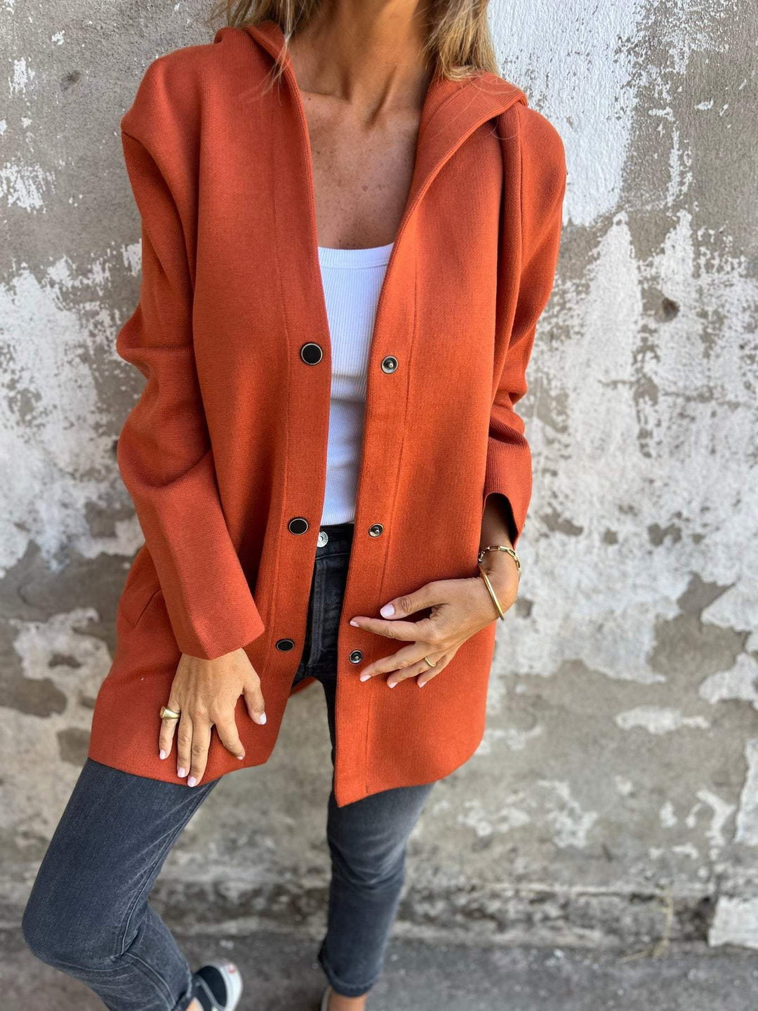 Kristin | Hooded Longline Knit Cardigan