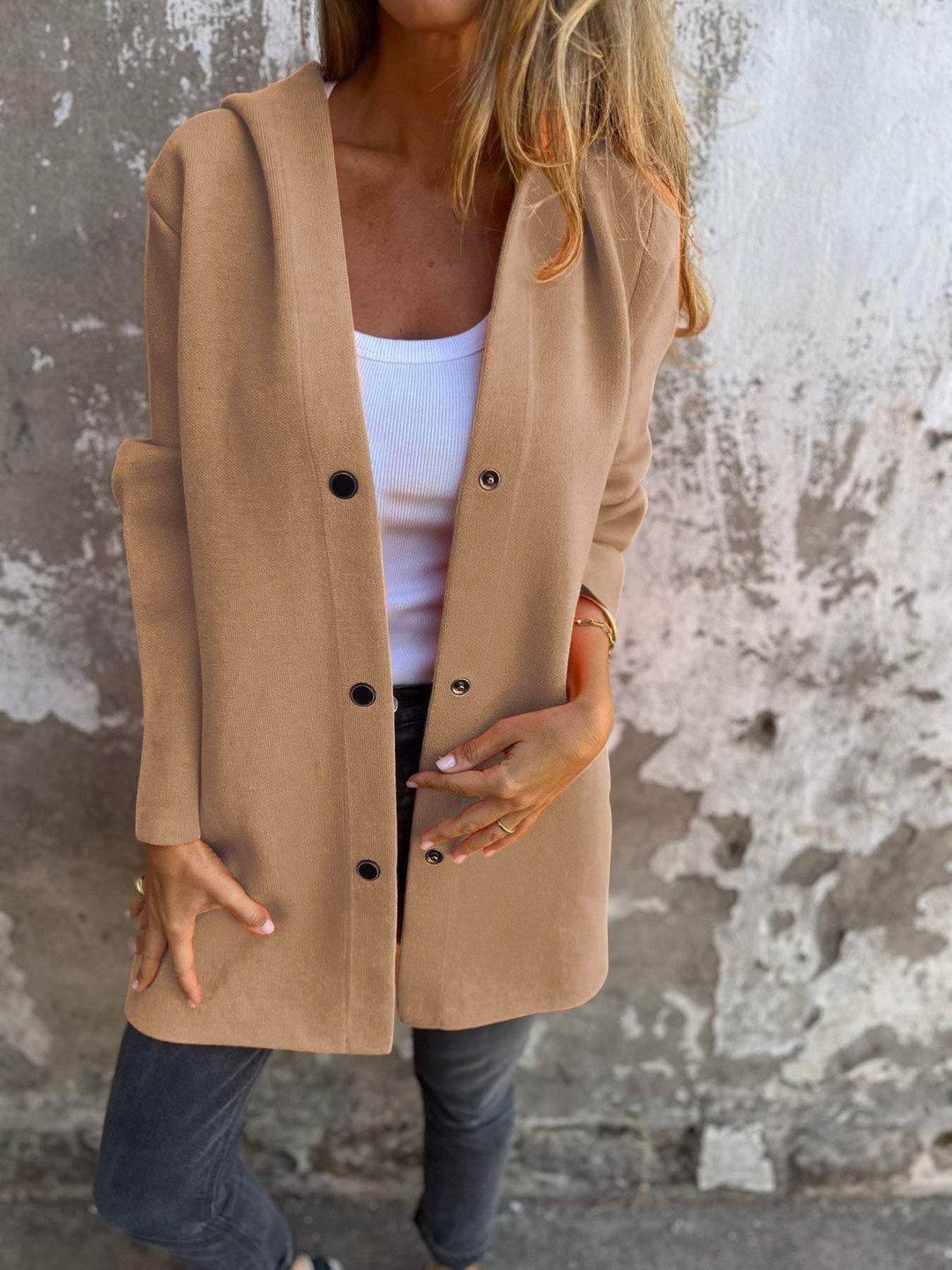 Kristin | Hooded Longline Knit Cardigan