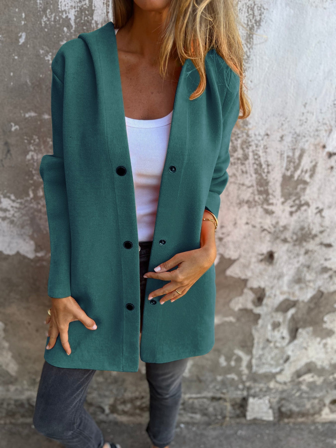 Kristin | Hooded Longline Knit Cardigan