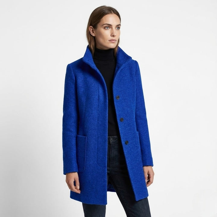Kylie | Stand Collar Longline Wool Blend Coat