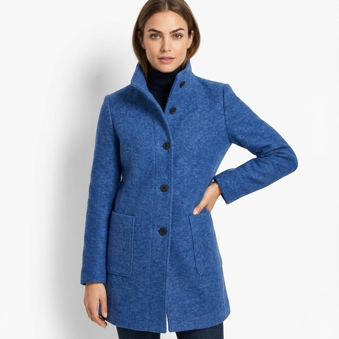 Kylie | Stand Collar Longline Wool Blend Coat