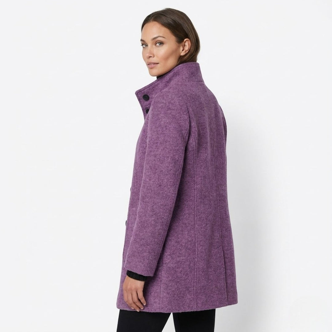 Kylie | Stand Collar Longline Wool Blend Coat