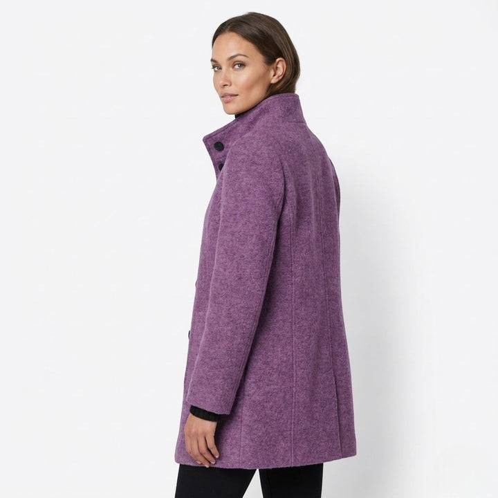 Kylie | Stand Collar Longline Wool Blend Coat