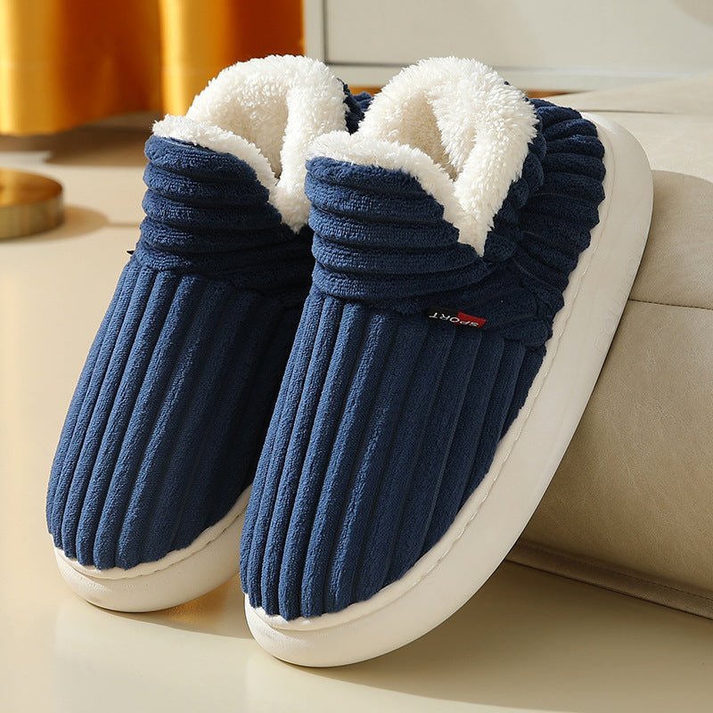 Laura | Plush-Lined Ribbed Corduroy Slippers