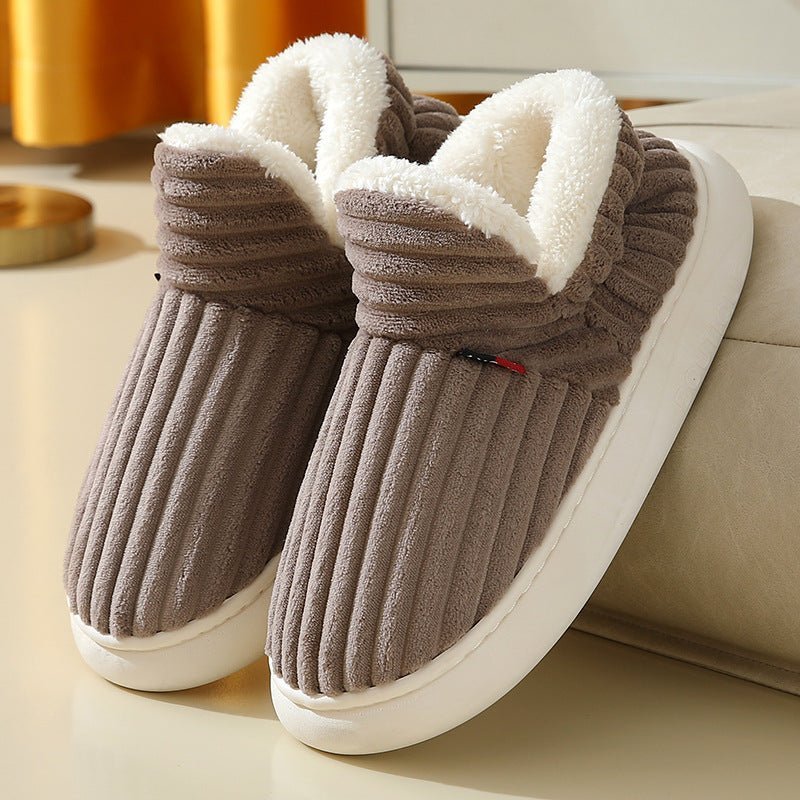 Laura | Plush-Lined Ribbed Corduroy Slippers