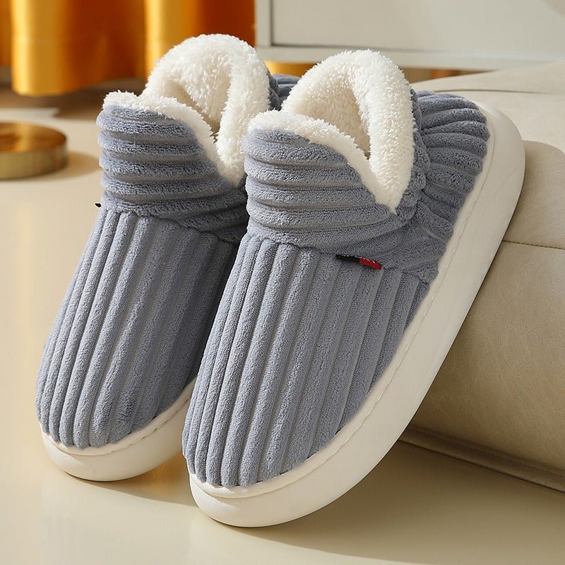 Laura | Plush-Lined Ribbed Corduroy Slippers