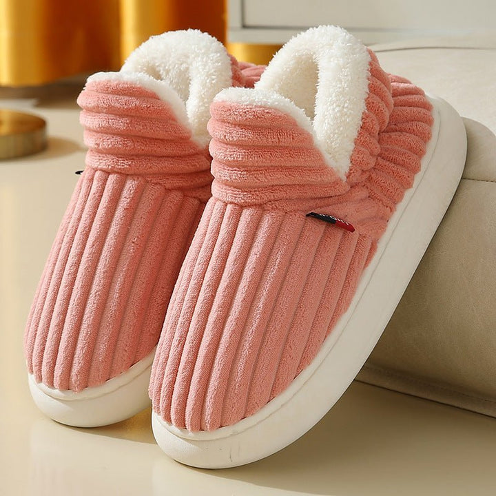 Laura | Plush-Lined Ribbed Corduroy Slippers