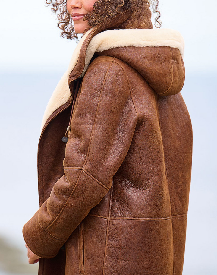 Leanne | Faux Shearling Toggle Longline Coat