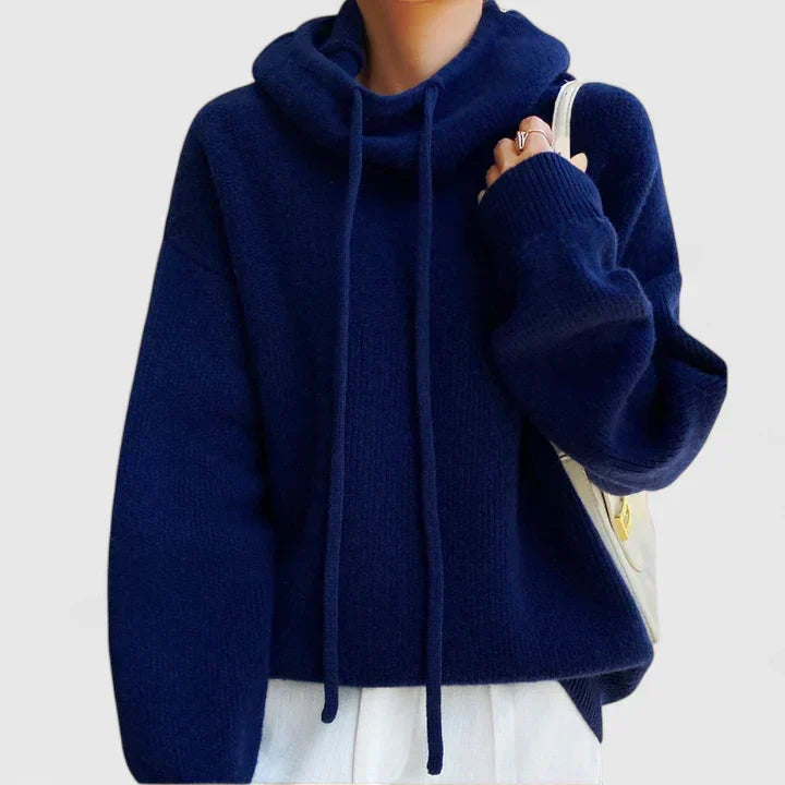 Lindsay | Drawstring Hooded Knit Jumper