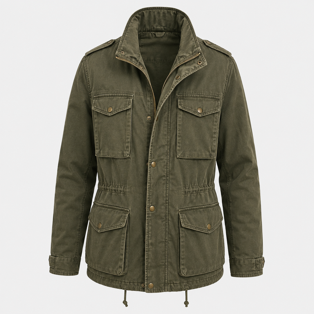 Marcus | Stand Collar Military Field Jacket